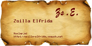 Zsilla Elfrida névjegykártya